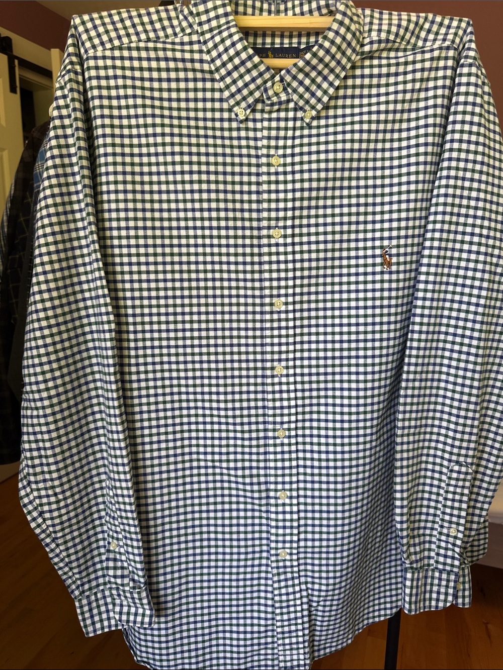 Ralph Lauren Blue and Green Gingham Button-Down Shirt
